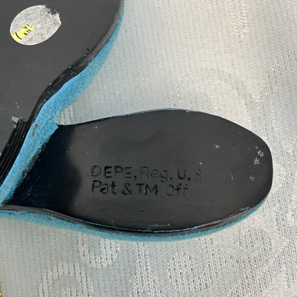 Elvis Blue Suede Shoes Velvet Rhinestone Ornament - Picture 4 of 5